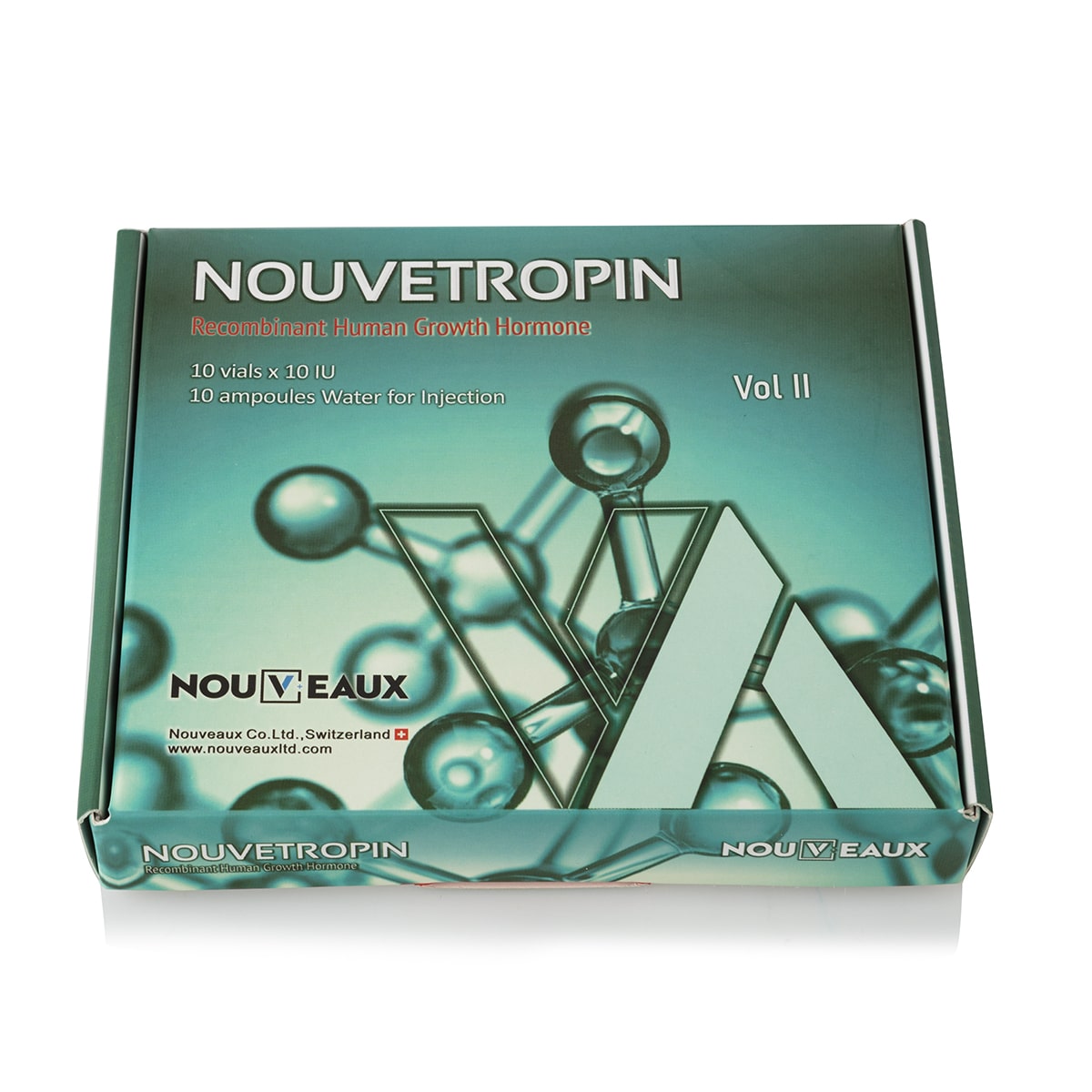 Nouvetropin (RHGH) 10 флак. x 10 IU + 10 амп. бактериостатична вода